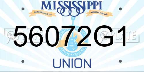 56072G1 Mississippi License Plate