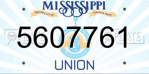 5607761 Mississippi License Plate
