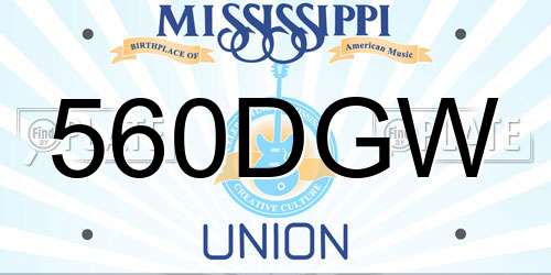 560DGW Mississippi License Plate