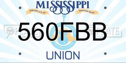 560FBB Mississippi License Plate