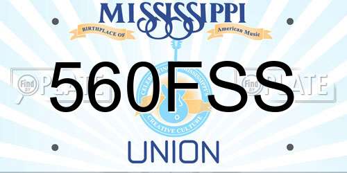 560FSS Mississippi License Plate
