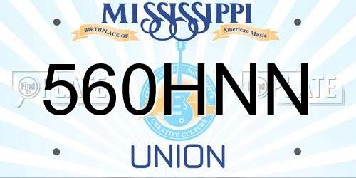 560HNN Mississippi License Plate
