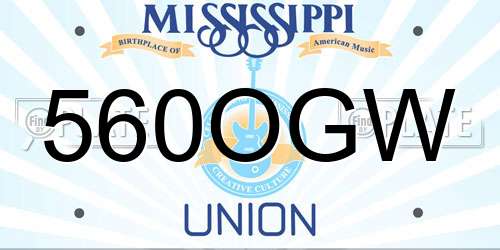 560OGW Mississippi License Plate