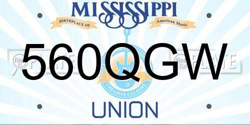560QGW Mississippi License Plate