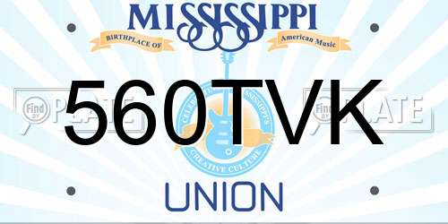 560TVK Mississippi License Plate