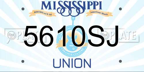 5610SJ Mississippi License Plate