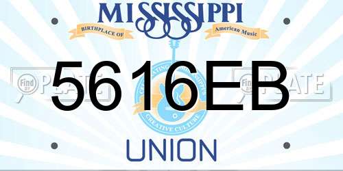5616EB Mississippi License Plate