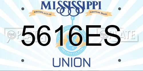 5616ES Mississippi License Plate