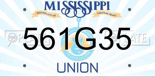 561G35 Mississippi License Plate