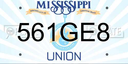 561GE8 Mississippi License Plate