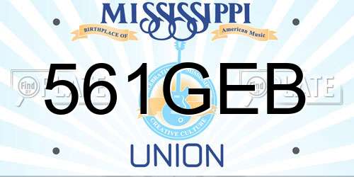 561GEB Mississippi License Plate
