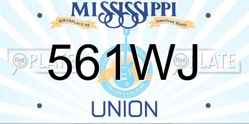 561WJ Mississippi License Plate