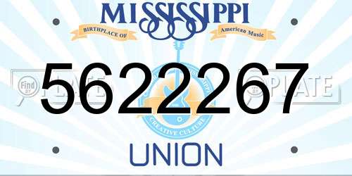 5622267 Mississippi License Plate