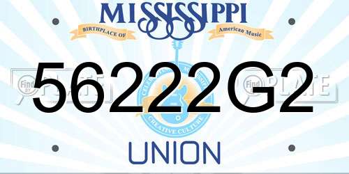 56222G2 Mississippi License Plate