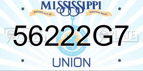 56222G7 Mississippi License Plate