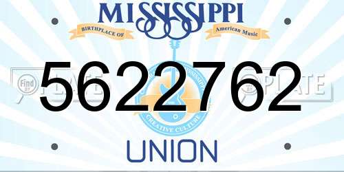 5622762 Mississippi License Plate