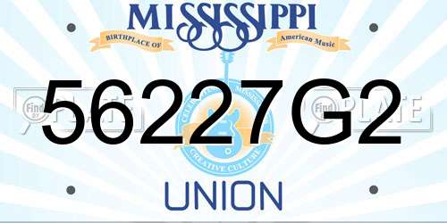 56227G2 Mississippi License Plate