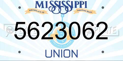 5623062 Mississippi License Plate