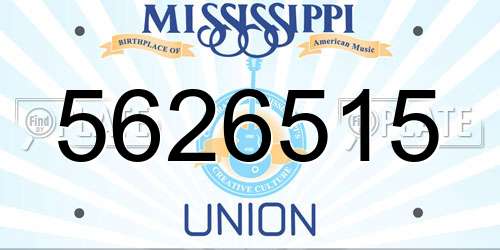 5626515 Mississippi License Plate