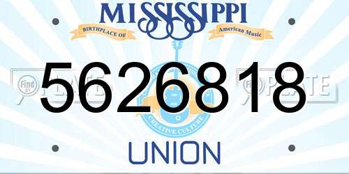 5626818 Mississippi License Plate