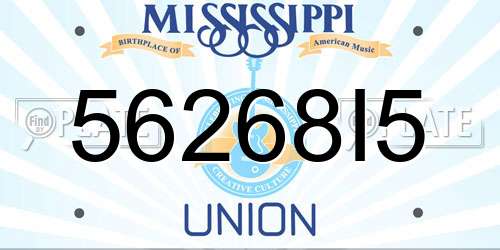 56268I5 Mississippi License Plate