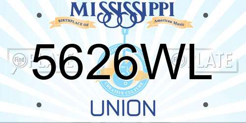 5626WL Mississippi License Plate