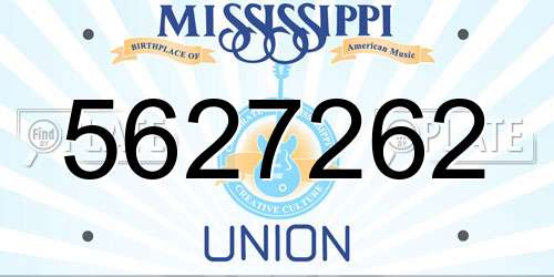5627262 Mississippi License Plate
