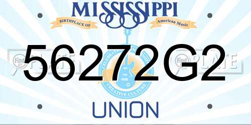 56272G2 Mississippi License Plate