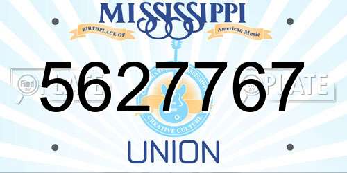 5627767 Mississippi License Plate