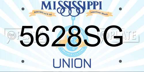 5628SG Mississippi License Plate