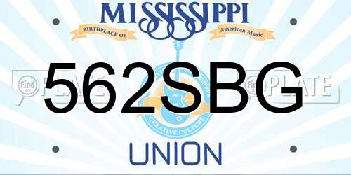 562SBG Mississippi License Plate