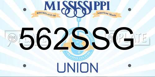 562SSG Mississippi License Plate