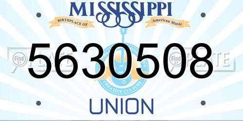 5630508 Mississippi License Plate