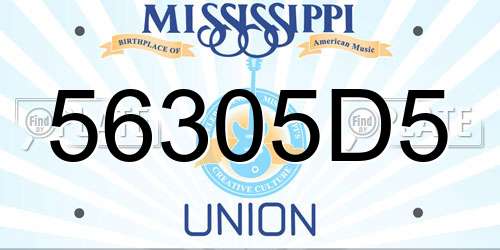 56305D5 Mississippi License Plate