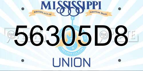 56305D8 Mississippi License Plate