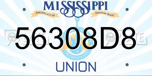 56308D8 Mississippi License Plate