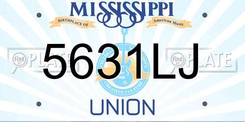 5631LJ Mississippi License Plate
