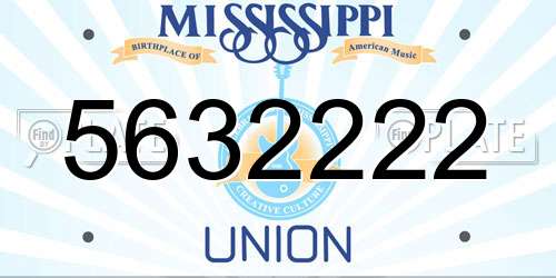 5632222 Mississippi License Plate