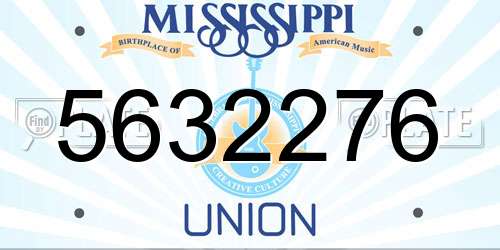 5632276 Mississippi License Plate