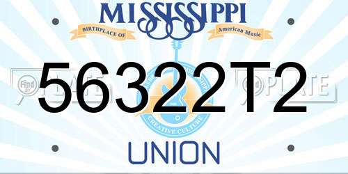 56322T2 Mississippi License Plate