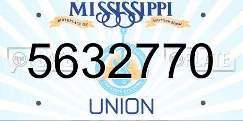 5632770 Mississippi License Plate