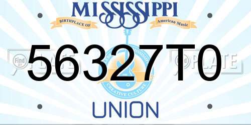 56327T0 Mississippi License Plate