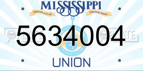 5634004 Mississippi License Plate