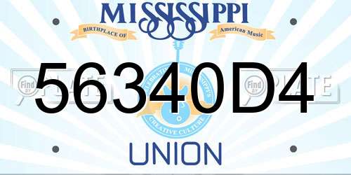 56340D4 Mississippi License Plate