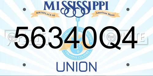 56340Q4 Mississippi License Plate