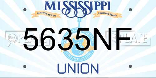 5635NF Mississippi License Plate