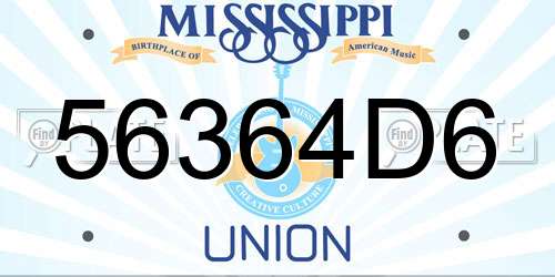 56364D6 Mississippi License Plate
