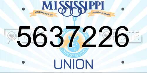 5637226 Mississippi License Plate