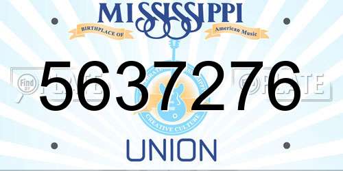 5637276 Mississippi License Plate