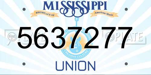 5637277 Mississippi License Plate